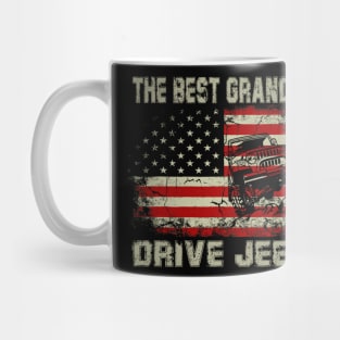 The Best Grandpas Drive Jeeps American Flag Jeep Mug